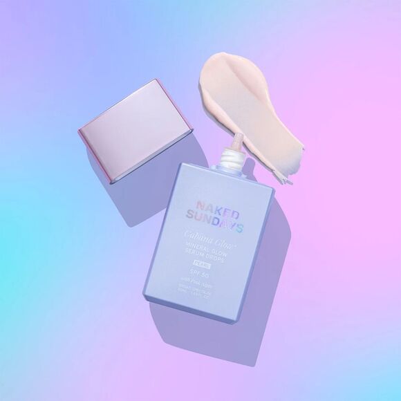 Naked Sundays CabanaGlow SPF 50 Glow Serum Drops in Pearl 40ml Full Size NEW - Picture 1 of 8